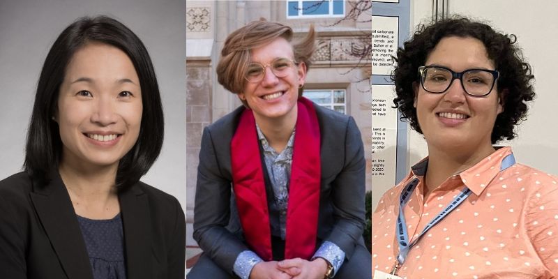 From left to right: Headshots of Sara Khor, Ethan Mickelson, and Treasure Warren