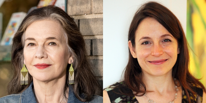 Headshots of Louise Erdrich and Karen Russell