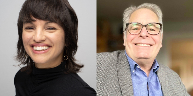 From left to right: Headshots of Monica Guzman and Steve Scher