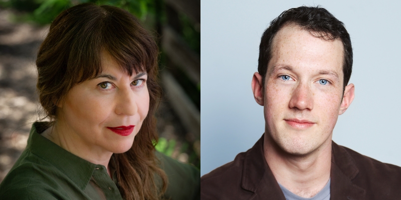 Headshots of Tonya Lockyer (with fair skin, red lipstick, and wavy brown hair) and Jackson Cooper (with fair skin and short brown hair)