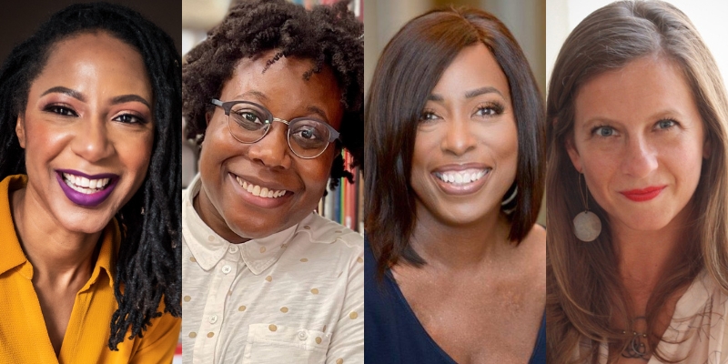 From left to right: Headshots of Lindsey T.H. Jackson, Dr. Moya Bailey, Amelia Ransom, and Fleur Larsen.