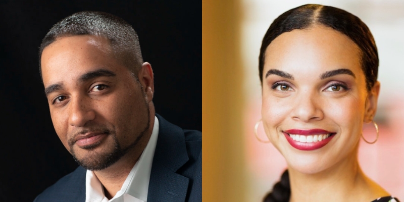 Headshots of Jesse Hagopian (left) and Dr. Ayva Thomas (right)