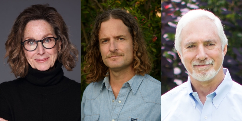 From left to right: Headshots of Kay Smith Blum, Joshua Frank, and Gerry Pollet