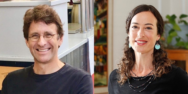 From left to right: Headshots of Edward Alden (with short brown hair and glasses) and Laurie Trautman (with curly brown hair and blue earrings)