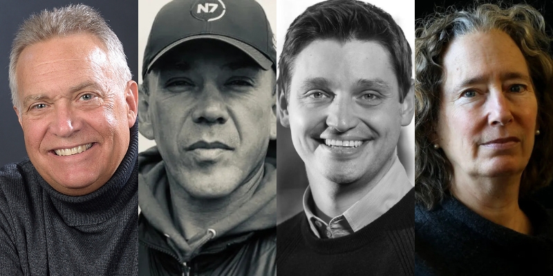 From left to right: Headshots of Jeff Renner, Jay Julius Xw’tot lhem, John Vechey, Lynda Mapes