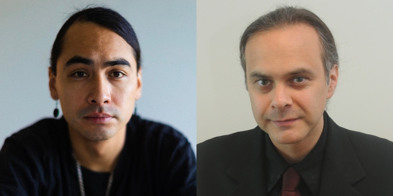 From left to right: Headshots of Julian Brave NoiseCat and Joshua L. Reid