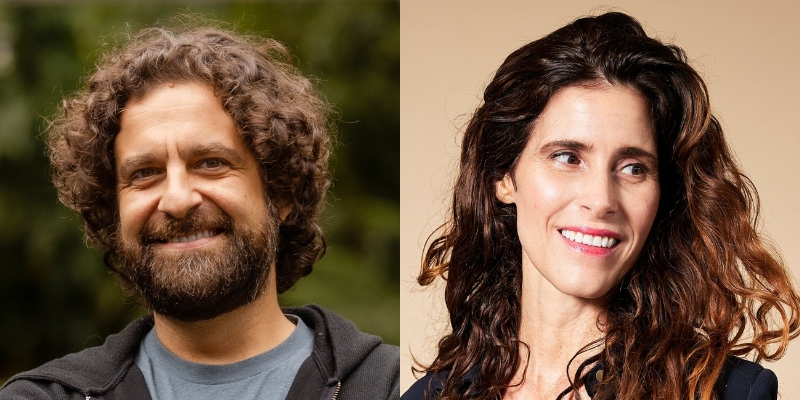 Headshots of Dr. Nathan Sackett (with curly brown hair/beard) and April Pride (with long wavy brown hair)
