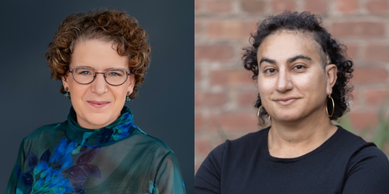 Headshots of Emily M. Bender and Alex Hanna