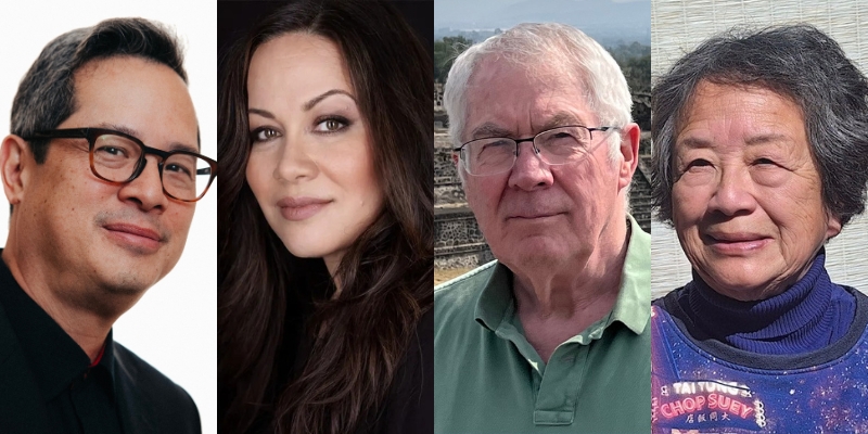 From left to right: Headshots of Jeff Chang, Shannon Lee, Doug Palmer, and Sue Ann Kay