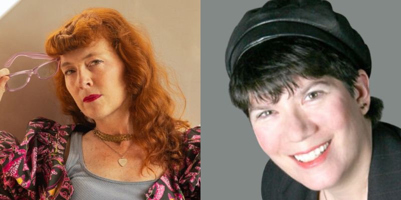 Headshots of Melissa Auf der Maur and Gillian Gaar