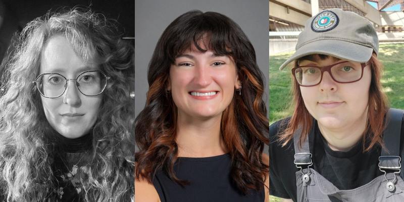 From left to right: Headshots of Gracie Rogers, Gretchen Stemmler, and Justin Applegate