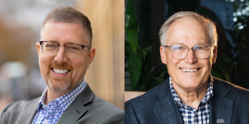 Headshots of Ben Wikler and Governor Jay Inslee