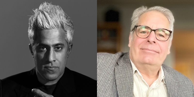 Headshots of Anand Giridharadas and Steve Scher