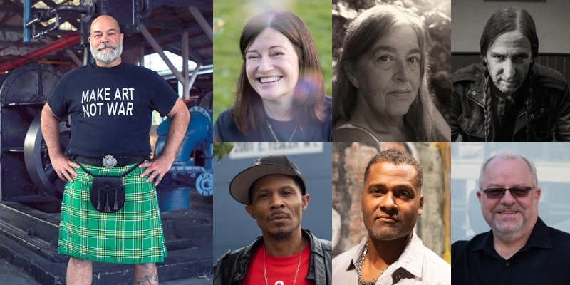 Headshots of Frank Harlan, Kelli Canary, Kerri Harrop, Danny Bland, DJ Sean Malik, David Booker, DJ Trent Von