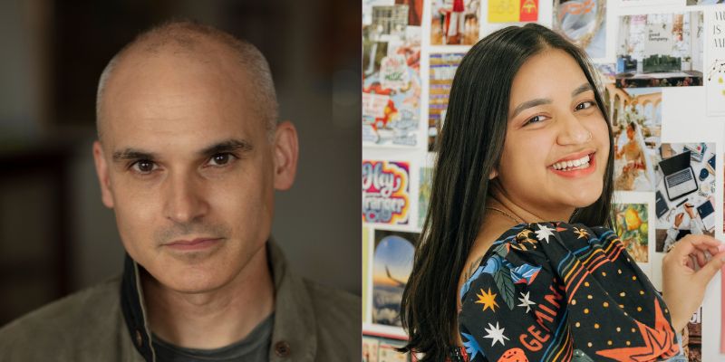 Headshots of Hernan Diaz and Aleenah Ansari