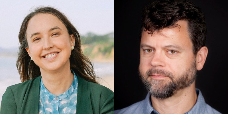 Headshots of Leah C. Stokes and David Roberts