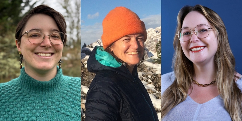 Headshots of Emily Pool, Kate Rogers, and Katie Campbell