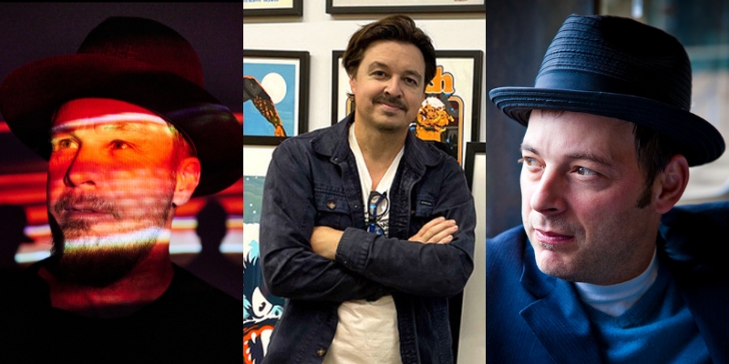 Headshots of Jeff Ament, Barry Ament, and Jonathan Evison