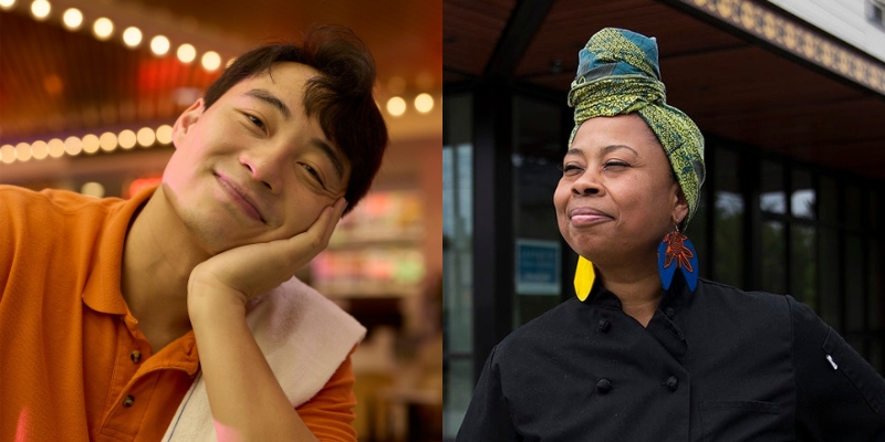 Headshots of Nigel Ng and Kristi Brown