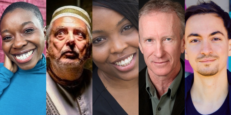 Headshots of Aishe Keita, William Ontiveros, Angela M. Thomas, R. Hamilton Wright, and Dylan Nixon