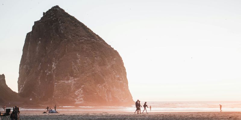 Picture of a large rock by the beach